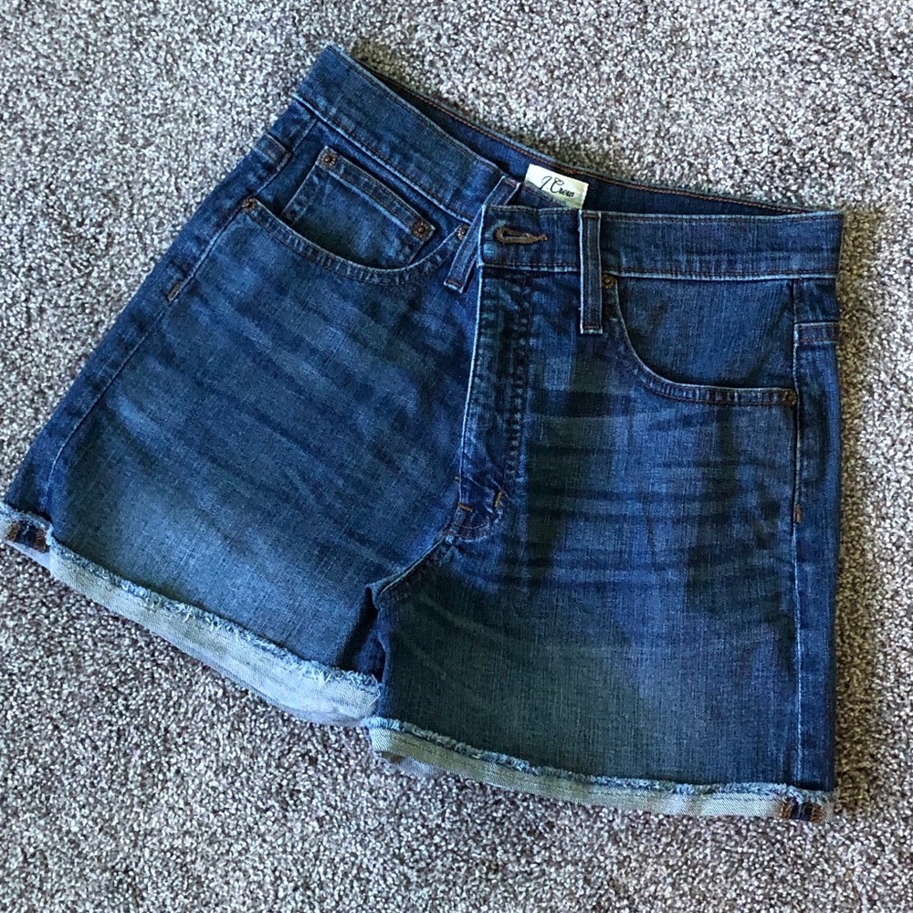 J Crew High-Rise Denim Shorts in Brixton Wash